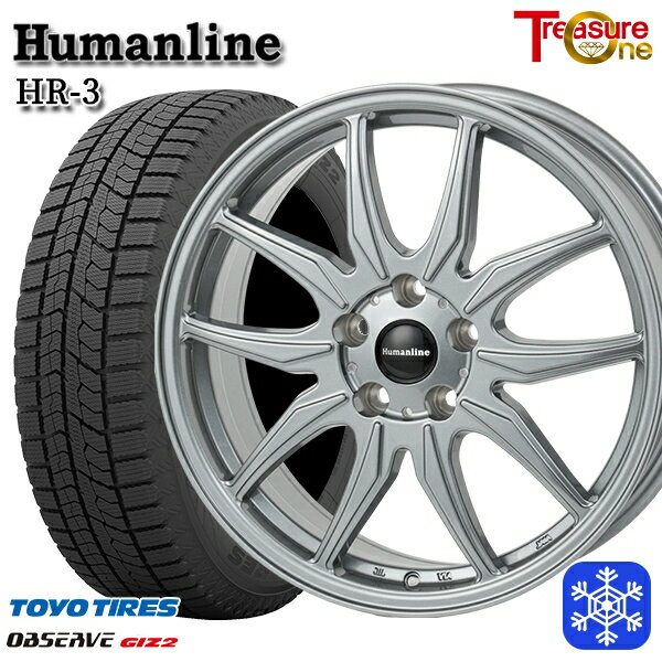 スタッドレスタイヤホイール4本セット 205/65R16 ヤリスクロス 10アルファード 数量限定 2021〜2022年製 トーヨー オブザーブ ギズ2 トレジャーワン ヒューマンライン HR3 ダークシルバー 16インチ 6.5J 5H114.3