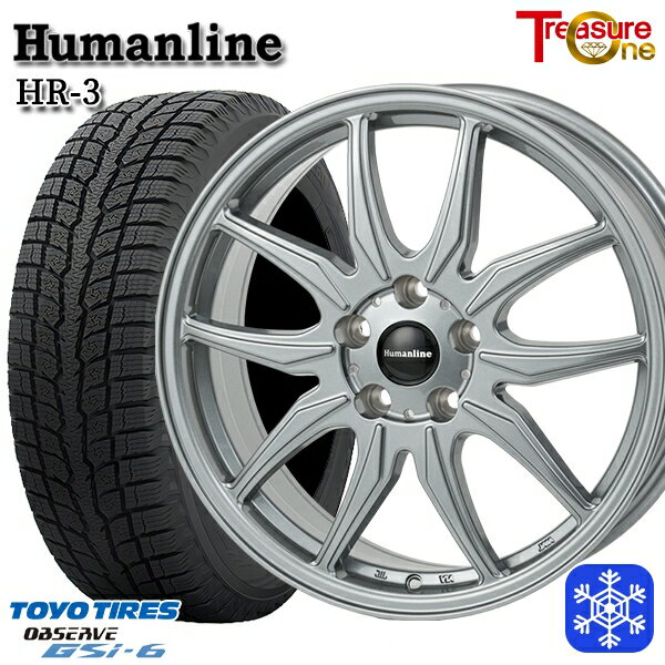 スタッドレスタイヤホイール4本セット 215/70R16 100Q デリカD5 2022〜2023年製 トーヨー オブザーブ GSi-6 トレジャーワン ヒューマンライン HR3 DS 16インチ 6.5J 5H114.3 114.3