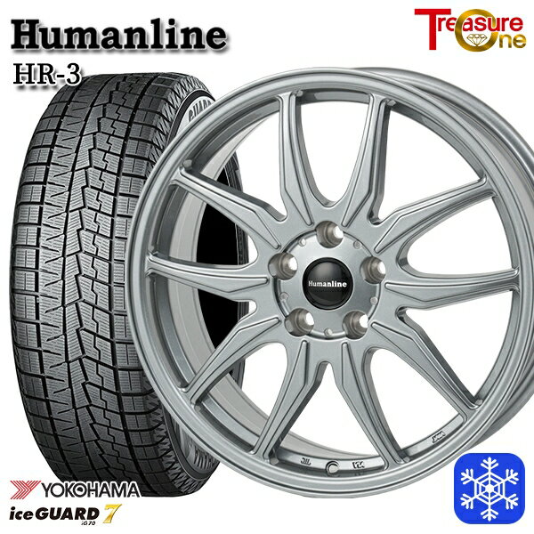 スタッドレスタイヤホイール4本セット 215/65R16 98Q アルファード ヴェルファイア 2023年製 ヨコハマ アイスガード IG70 トレジャーワン ヒューマンライン HR3 ダークシルバー 16インチ 6.5J 5H114.3