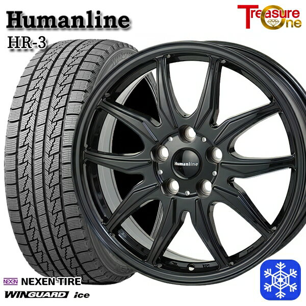 スタッドレスタイヤホイール4本セット 215/65R16 98Q アルファード ヴェルファイア 2024〜2025年製 ネクセン ウィンガードアイス トレジャーワン ヒューマンライン HR3 BK 16インチ 6.5J 5H114.3