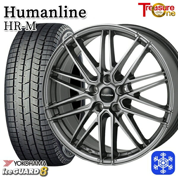スタッドレスタイヤホイール4本セット 225/55R19 ハリアー CX5 CX8 2025年製 ヨコハマ アイスガード8 IG80 トレジャーワン ヒューマンライン HRM GM 19インチ 7.0J 5H114.3