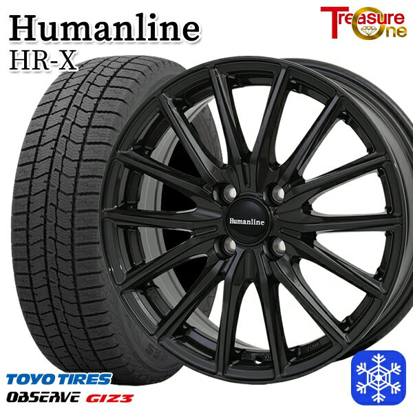 スタッドレスタイヤホイール4本セット 155/65R13 モコ ルークス 2024〜2025年製 トーヨー オブザーブ ギズ3 トレジャーワン ヒューマンライン HRX TB 13インチ 4.0J 4H100