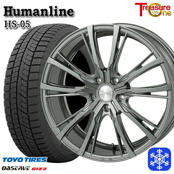 スタッドレスタイヤホイール4本セット 215/45R18 キックス マツダ3 2025年製 トーヨー オブザーブ ギズ2 トレジャーワン ヒューマンライン HS05 DG 18インチ 7.0J 5H114.3