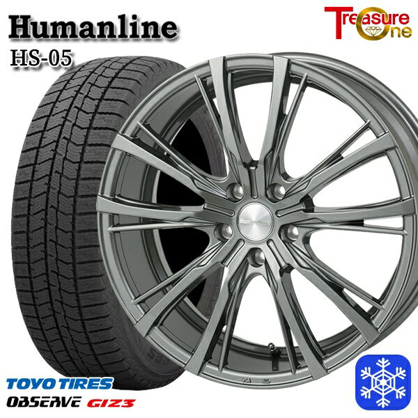 スタッドレスタイヤホイール4本セット 235/55R19 レクサスRX 2024年製 トーヨー オブザーブ ギズ3 トレジャーワン ヒューマンライン HS05 19インチ 7.5J 5H114.3