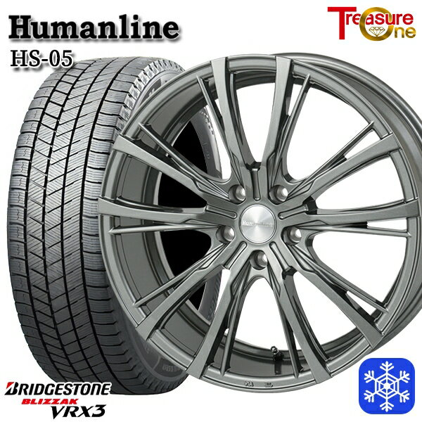 スタッドレスタイヤホイール4本セット 225/45R18 クラウン レヴォーグ 数量限定 2021〜2022年製 ブリヂストン ブリザック VRX3 トレジャーワン ヒューマンライン HS05 DG 18インチ7.0J 5H114.3