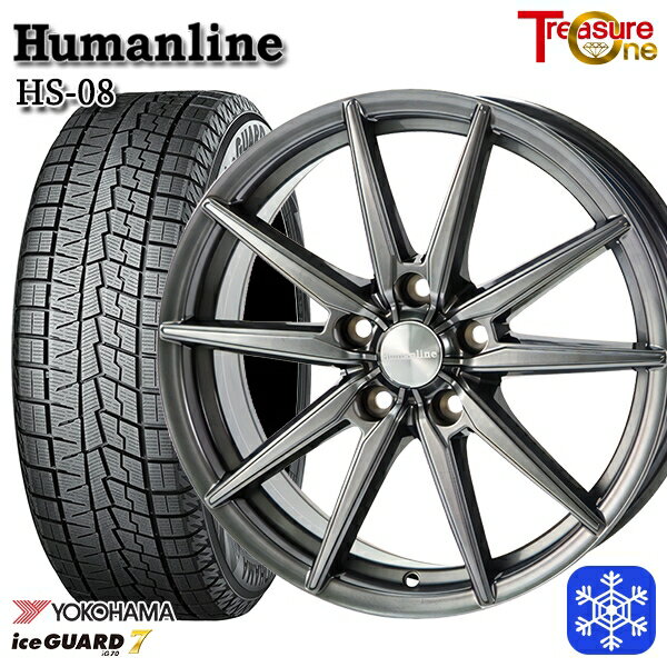 スタッドレスタイヤホイール4本セット 215/60R16 フォレスター レガシィ 2024〜2025年製 ヨコハマ アイスガード7 IG70 トレジャーワン ヒューマンライン HS08 DG 16インチ 6.5J 5H100