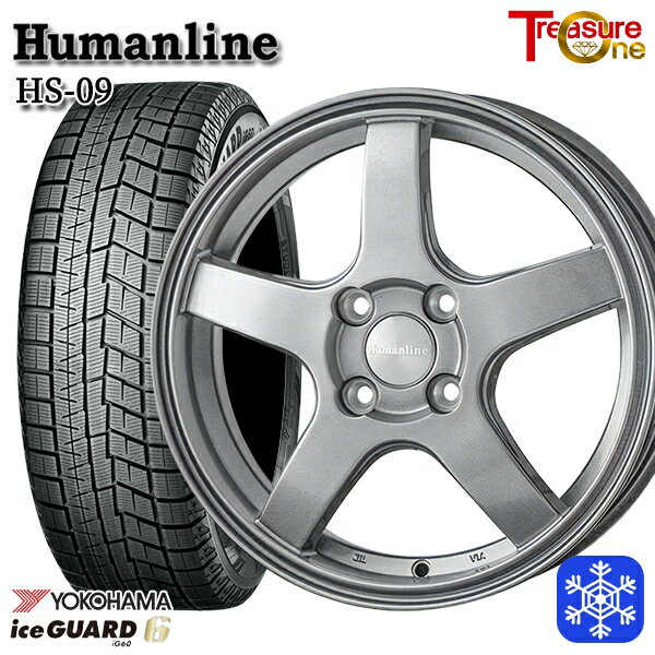 スタッドレスタイヤホイール4本セット 185/55R16 フィットシャトル 2021〜2022年製 ヨコハマ アイスガード IG60 ■並行輸入品 トレジャーワン ヒューマンライン HS09 ダークグレー 16インチ 6.0J 4H100
