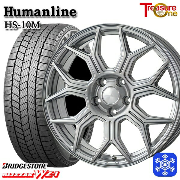 スタッドレスタイヤホイール4本セット 225/45R18 クラウン レヴォーグ 2025年製 ブリヂストン ブリザック WZ1 トレジャーワン ヒューマンライン HS10M DG 18インチ7.0J 5H114.3