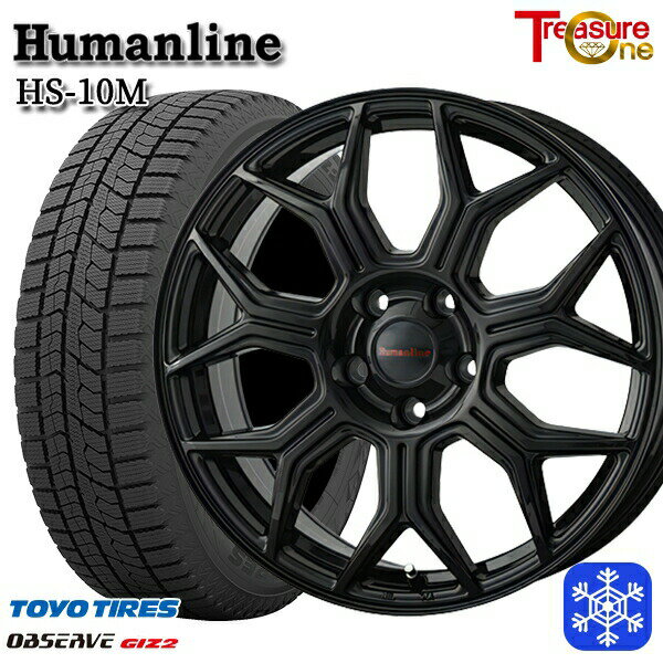 スタッドレスタイヤホイール4本セット 205/65R15 ステップワゴン オデッセイ 2021〜2022年製 トーヨー オブザーブ ギズ2 トレジャーワン ヒューマンライン HS10M ブラック 15インチ 6.0J 5H114.3