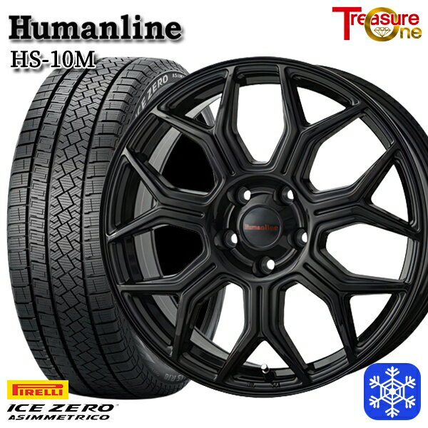 スタッドレスタイヤホイール4本セット 215/65R16 98Q インプレッサXV フォレスターSH系 2022〜2023年製 ピレリ アイスゼロアシンメトリコ トレジャーワン ヒューマンライン HS10M BK 16インチ 6.5J 5H100