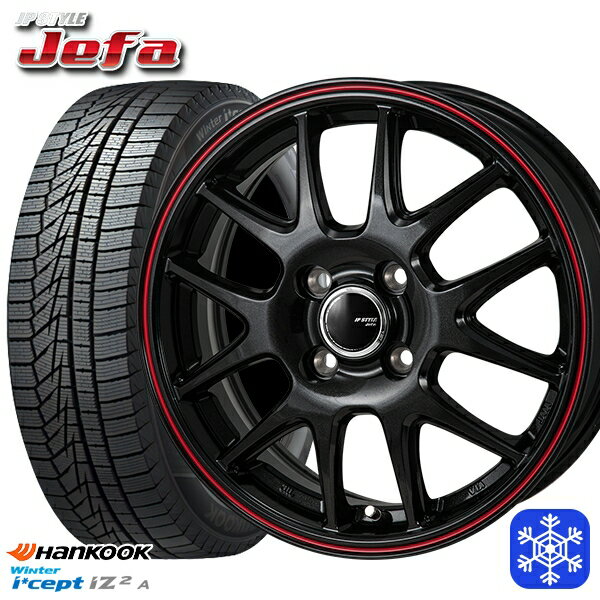 スタッドレスタイヤホイール4本セット 155/65R13 モコ ルークス 2022年製 HANKOOK ハンコック W626 MONZA JPスタイル ジェファ BK 13インチ 4.0J 4H100