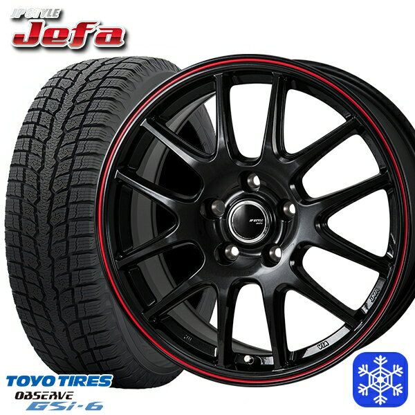 【取付対象】225/70R16 デリカD5 2022～2023年製 トーヨー オブザーブ GSi-6 MONZA JPスタイル ジェファ BK 16インチ 6.5J 5H114.3 スタッドレスタイヤホイール4本セット