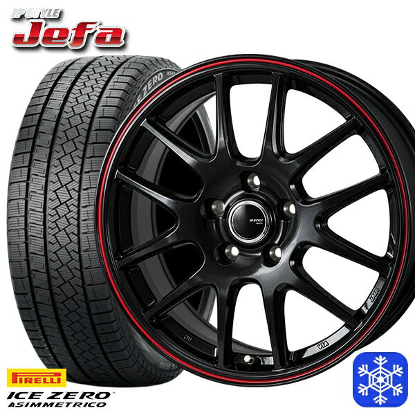 【取付対象】195/65R15 ノア ヴォクシー 2022〜2023年製 ピレリ アイスゼロアシンメトリコ MONZA JPスタイル ジェファ BK 15インチ 6.0J 5穴 114.3 スタッドレスタイヤホイール4本セット 送料無料