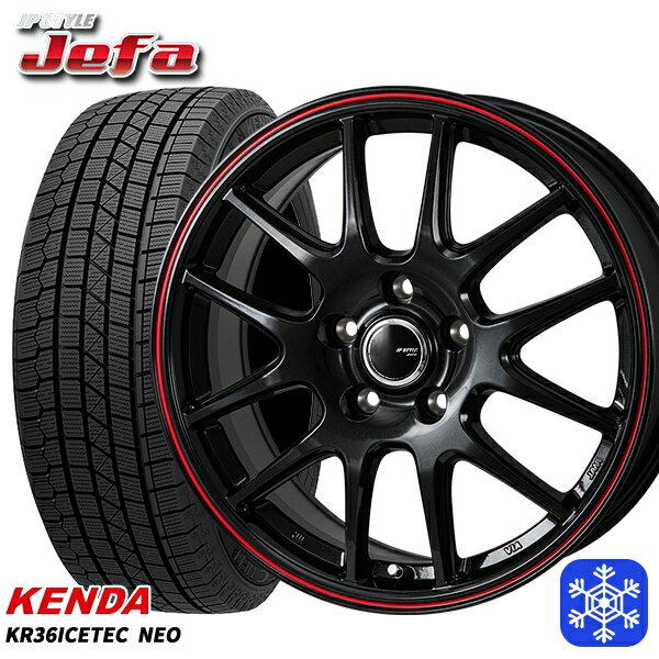 【取付対象】205/55R16 アクセラ リーフ 2022〜2023年製 ケンダ アイステックネオ KR36 MONZA JPスタイル ジェファ BK 16インチ 6.5J 5穴 114.3 スタッドレスタイヤホイール4本セット 送料無料