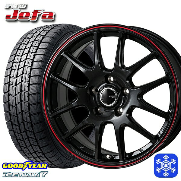 【取付対象】215/60R16 ヤリスクロス ヴェゼル 2023年製 グッドイヤー アイスナビ7 MONZA JPスタイル ジェファ BK 16インチ 6.5J 5穴 114.3 スタッドレスタイヤホイール4本セット 送料無料