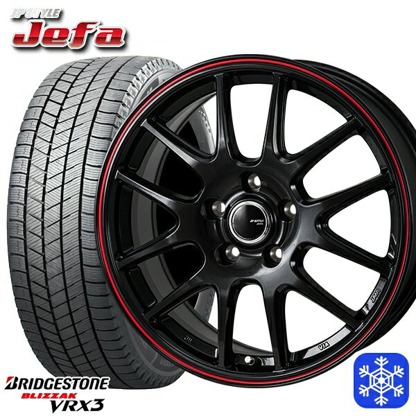 【取付対象】185/65R15 オーリス フリード 2022〜2023年製 ブリヂストン ブリザック VRX3 MONZA JPスタイル ジェファ BK 15インチ 6.0J 5穴 114.3 スタッドレスタイヤホイール4本セット 送料無料