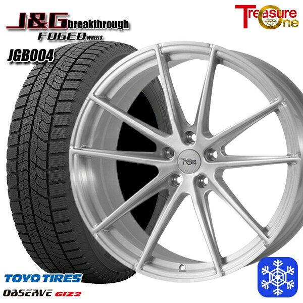 スタッドレスタイヤホイール4本セット 225/55R19 ハリアー CX5 CX8 2024〜2025年製 トーヨー オブザーブ ギズ2 トレジャーワン 鍛造 J&G ブレイクスルー JGB004 BR 19インチ 8.0J 5H114.3
