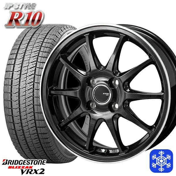 【取付対象】185/65R14 モビリオ ランサー 2021〜2022年製 ブリヂストン ブリザック VRX2 MONZA JPスタイル R10 14インチ 5.5J 4穴 100 スタッドレスタイヤホイール4本セット 送料無料