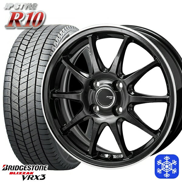 【取付対象】175/65R15 アクア フィット 2022〜2023年製 ブリヂストン ブリザック VRX3 MONZA JPスタイル R10 15インチ 5.5J 4穴 100 スタッドレスタイヤホイール4本セット 送料無料