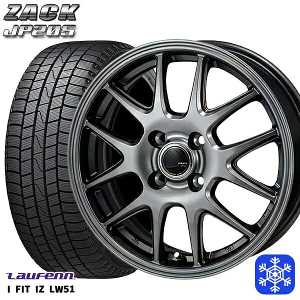 【取付対象】165/70R14 デミオ アクア スペイド 2021〜2022年製 ラウフェン I FIT IZ LW51 MONZA ZACK ザック JP205 ブラックシルバー 14インチ 5.5J 4穴 100 スタッドレスタイヤホイール4本セット 送料無料