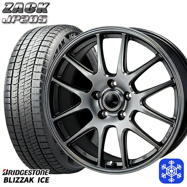 【取付対象】195/65R15 30/50プリウス インプレッサ 2022〜2023年製 ブリヂストン ブリザックアイス MONZA ZACK ザック JP205 ブラックシルバー 15インチ 6.0J 5穴 100 スタッドレスタイヤホイール4本セット 送料無料