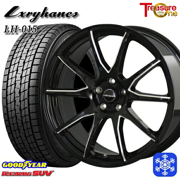 スタッドレスタイヤホイール4本セット 215/60R17 96Q アルファード ヴェルファイア 2022〜2023年製 グッドイヤー アイスナビSUV トレジャーワン ラグジーヘインズ LH015 BK 17インチ 7.0J 5H114.3