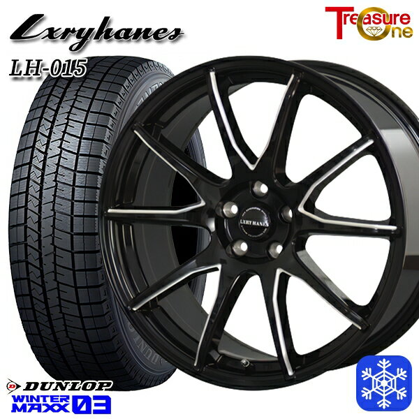 【取付対象】215/50R17 エクシーガ レガシィB4 2022～2023年製 ダンロップ ウィンターマックス WM03 トレジャーワン ラグジーヘインズ LH015 BK 17インチ 7.0J 5H100 スタッドレスタイヤホイール4本セット