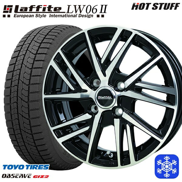 【取付対象】175/65R15 アクア フィット 2021～2022年製 トーヨー オブザーブ ギズ2 HotStuff ラフィット LW06 BK/P 15インチ 5.5J 4H100 スタッドレスタイヤホイール4本セット