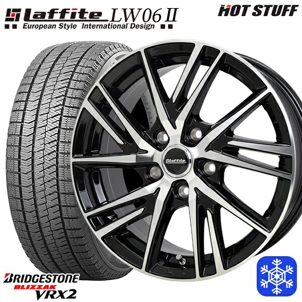 【取付対象】205/55R16 アクセラ リーフ 2021〜2022年製 ブリヂストン VRX2 HotStuff ラフィット LW06 BK/P 16インチ 6.5J 5穴 114.3 スタッドレスタイヤホイール4本セット 送料無料