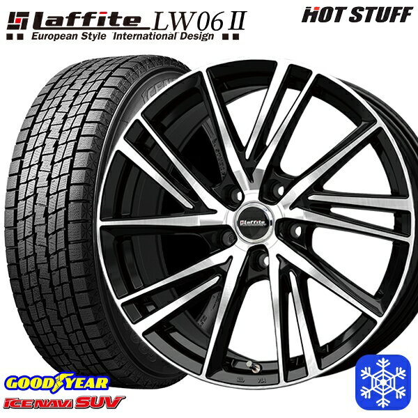 【取付対象】235/60R18 レクサスRX 2022〜2023年製 グッドイヤー アイスナビSUV HotStuff ラフィット LW06-2 BK/P 18インチ 7.0J 5H114.3 スタッドレスタイヤホイール4本セット