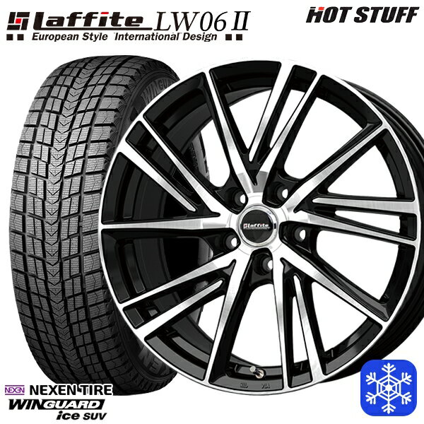 【取付対象】235/60R18 レクサスRX 2022〜2023年製 ネクセン ウィンガードアイス SUV HotStuff ラフィット LW06-2 BK/P 18インチ 7.0J 5H114.3 スタッドレスタイヤホイール4本セット