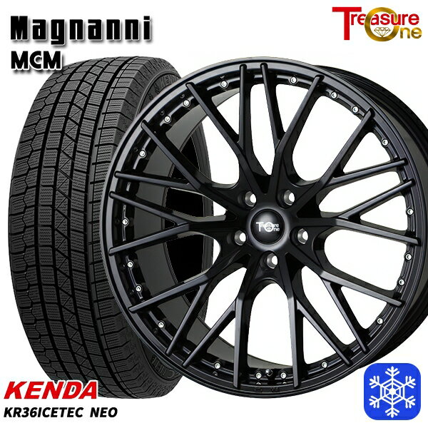 スタッドレスタイヤホイール4本セット 235/50R18 アルファード ヴァルファイア 2025年製 ケンダ アイステックネオ KR36 トレジャーワン マグナーニ MCM BK 18インチ 7.5J 5H114.3