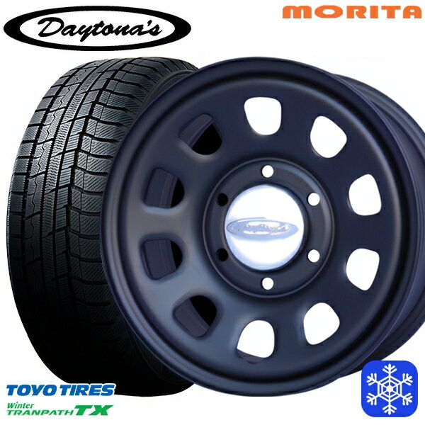 スタッドレスタイヤホイール4本セット 215/65R16 98Q ハイエース ※車検非対応 2024〜2025年製 トーヨー ウィンター トランパス TX MRT DAYTONA'S G2 デイトナズ マットブラック 16インチ 6.5J 6H139.7+33/+45