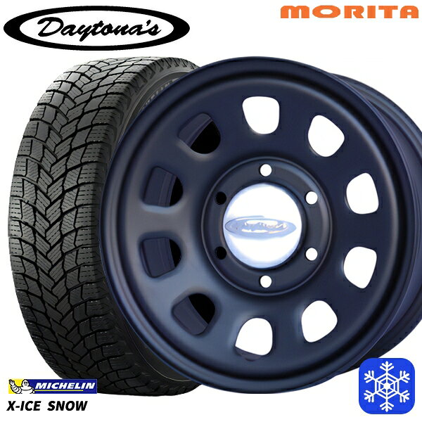スタッドレスタイヤホイール4本セット 215/65R16 102T XL ハイエース ※車検非対応 2024〜2025年製 ミシュラン エックスアイススノー MRT DAYTONA'S G2 デイトナズ マットブラック 16インチ 6.5J 6H139.7+33/+45