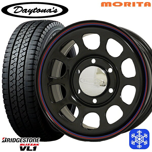 送料無料 2020〜2021年製 195/80R15インチ ハイエースブリヂストン ブリザック VL1 MRT DAYTONA'S デイトナ ブラック 6穴 139.7 新品スタッドレスタイヤ ホイール4本セット