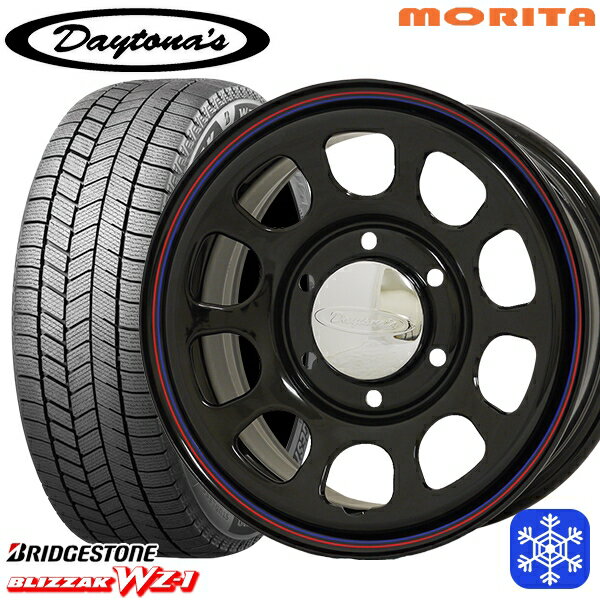 スタッドレスタイヤホイール4本セット 215/65R16 98Q ハイエース ※車検非対応 2025年製 ブリヂストン ブリザック WZ1 MRT DAYTONA'S デイトナ ブラック 16インチ 6.5J 6H139.7