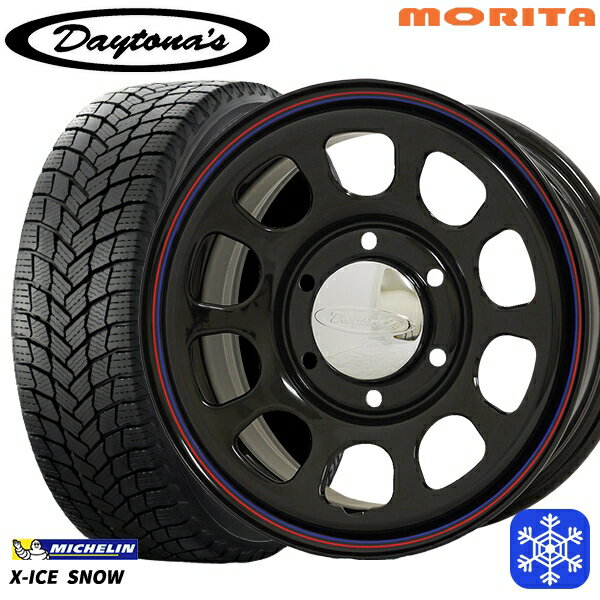 スタッドレスタイヤホイール4本セット 215/65R16 102T XL ハイエース ※車検非対応 2024〜2025年製 ミシュラン エックスアイススノー MRT DAYTONA'S デイトナ ブラック 16インチ 6.5J 6H139.7