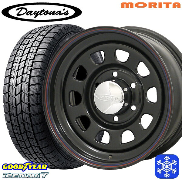 スタッドレスタイヤホイール4本セット 215/60R17 96Q ハイエース ※車検非対応 2024〜2025年製 グッドイヤー アイスナビ7 NAVI7 MRT DAYTONA'S デイトナズ ブラック 17インチ 6.5J 6H139.7+38