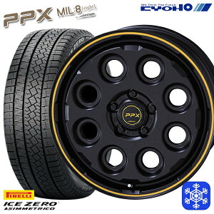 【取付対象】215/55R17 カムリ ヴェゼル 2022〜2023年製 ピレリ アイスゼロアシンメトリコ KYOHO PPX MIL8 ミルエイト 17インチ 7.0J 5穴 114.3 スタッドレスタイヤホイール4本セット 送料無料