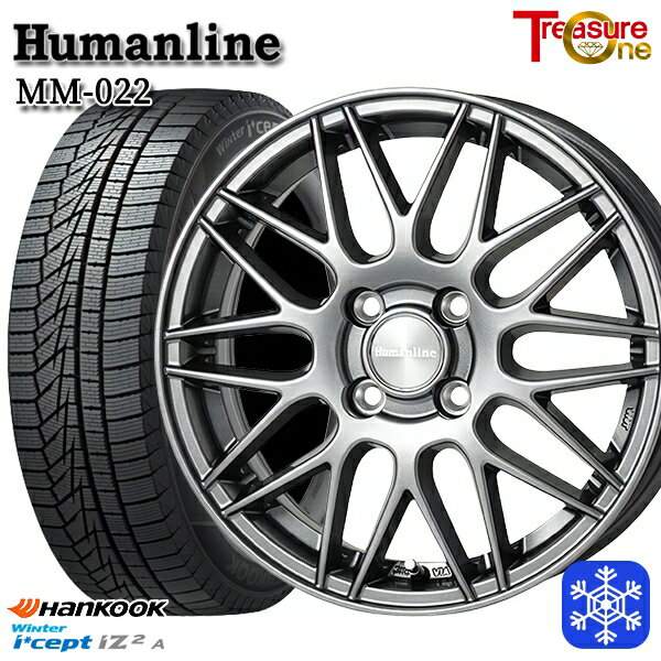 【取付対象】155/65R13 モコ ルークス 2020〜2021年製 HANKOOK ハンコック W626 トレジャーワン ヒューマンライン MM022 ダークグレー 13インチ 4.0J 4穴 100 スタッドレスタイヤホイール4本セット 送料無料