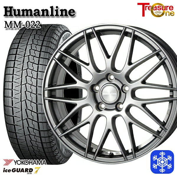 スタッドレスタイヤホイール4本セット 215/45R17 ノア ヴォクシー 2022〜2023年製 ヨコハマ アイスガード IG70 トレジャーワン ヒューマンライン MM022 ダークグレー 17インチ 7.0J 5H114.3