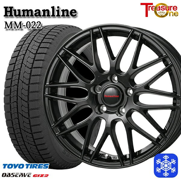 スタッドレスタイヤホイール4本セット 215/60R16 ヤリスクロス ヴェゼル 2023〜2024年製 トーヨー オブザーブ ギズ2 トレジャーワン ヒューマンライン MM022 ブラック 16インチ 6.5J 5H114.3
