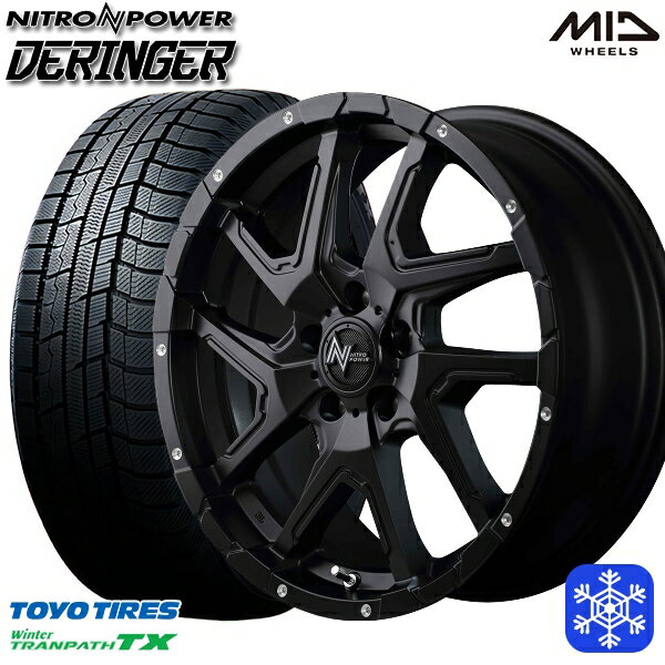 【取付対象】225/65R17 ハリアー RAV4 2022〜2023年製 トーヨー ウィンタートランパス TX MID ナイトロパワー デリンジャー SB 17インチ 7.0J 5穴 114.3 スタッドレスタイヤホイール4本セット 送料無料