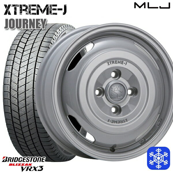 スタッドレスタイヤホイール4本セット 165/55R14 モコ ルークス 数量限定 2021〜2022年製 ブリヂストン ブリザック VRX3 MLJ エクストリームJ ジャーニー セメントグレー 14インチ 4.5J 4H100