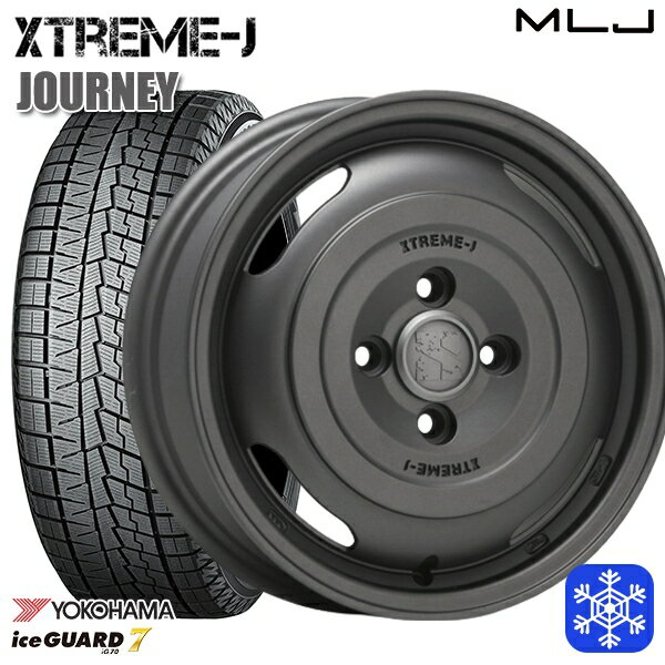 スタッドレスタイヤホイール4本セット 165/55R14 モコ ルークス 数量限定 2022年製 ヨコハマ アイスガード7 IG70 MLJ エクストリームJ ジャーニー ガンブラック 14インチ 4.5J 4H100