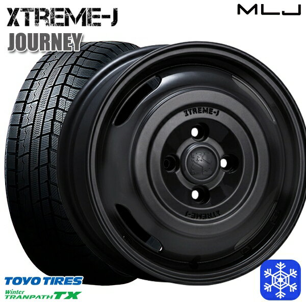 スタッドレスタイヤホイール4本セット 165/65R14 ハスラー ソリオ 2023〜2024年製 トーヨー ウィンター トランパス TX MLJ エクストリームJ ジャーニー サテンブラック 14インチ 4.5J 4H100