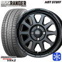 【取付対象】165/55R15 N-BOX タント 2022〜2023年製 ブリヂストン ブリザック VRX2 HotStuff マッドクロス レンジャー マットブラック 15インチ 4.5J 4穴 100 スタッドレスタイヤホイール4本セット 送料無料