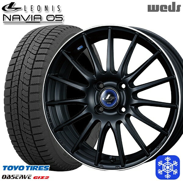 スタッドレスタイヤホイール4本セット 185/55R15 ノート マーチ デミオ 2021〜2022年製 トーヨー オブザーブ ギズ2 Wedd ウェッズ レオニス ナヴィア05 MBP 15インチ 5.5J 4H100
