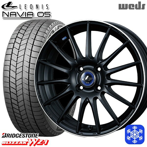スタッドレスタイヤホイール4本セット 185/65R15 アクア ノート フィット 2025年製 ブリヂストン ブリザック WZ1 Wedd ウェッズ レオニス ナヴィア05 MBP 15インチ 5.5J 4H100