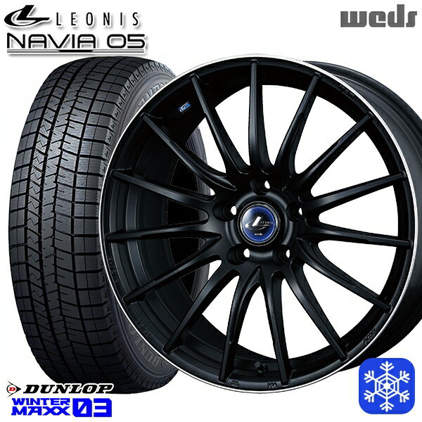 【取付対象】235/55R18 RAV4 NX 2022～2023年製 ダンロップ ウィンターマックス WM03 Wedd ウェッズ レオニス ナヴィア05 MBP 18インチ 8.0J 5H114.3 スタッドレスタイヤホイール4本セット